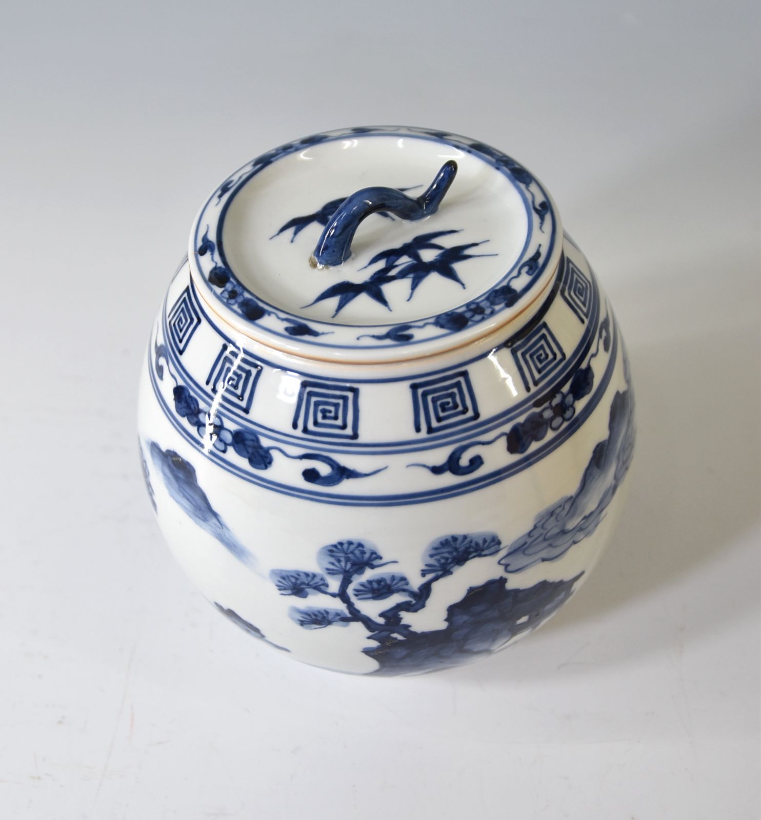 S804 水指 『染付 竹繪 水指』『平安 静山造』 共箱 茶道具 2025年