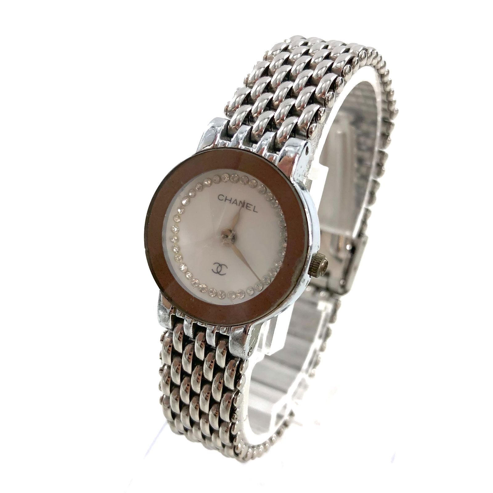 CHANEL シャネル FR.54243 ヴィンテージ SS/QZ レディース腕時計 白