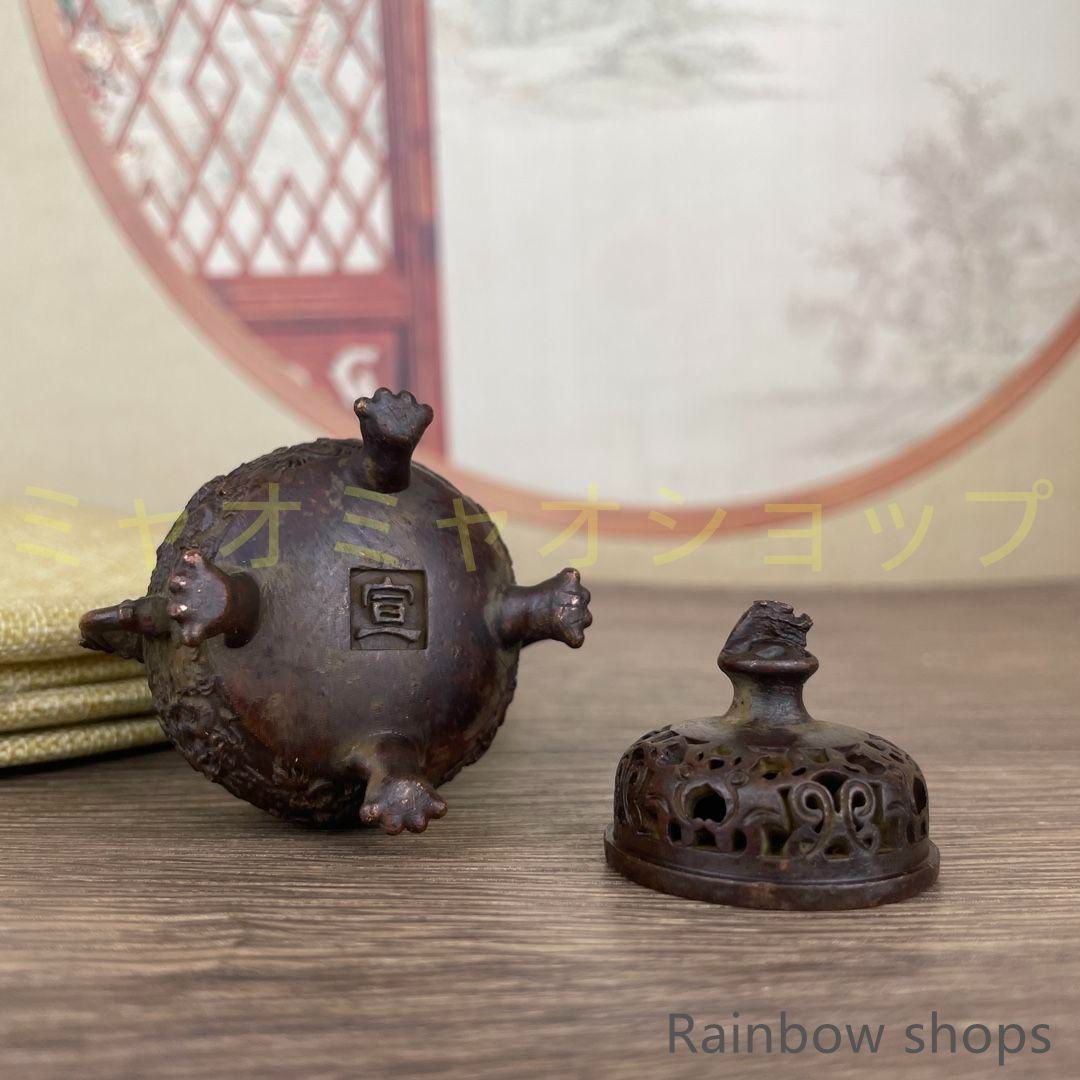 銅 細工 寿星薫香炉 茶道具 香道具 装飾品 工芸品 置物 銅 細工 寿星