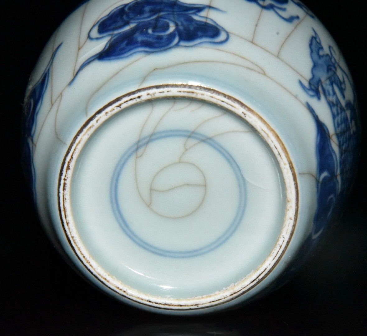 旧家蔵出 清国時代 大型 康熙青花瓷 逸品 陶器 置物 旧家蔵出 清国時代