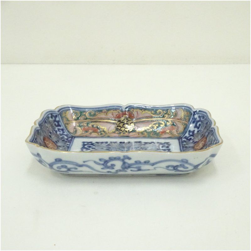 伊万里焼 富貴長春銘 金彩染錦長皿 食器 器 おしゃれ セール中 焼き魚