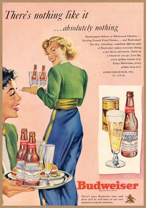 アメリカビンテージ Budweiser 広告 額付き インテリアに バドワイザー