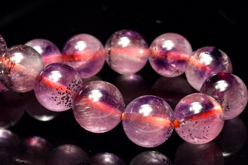 1点物】高品質◇華やか ピンクスーパーセブンアメジスト 7.5mm 割引