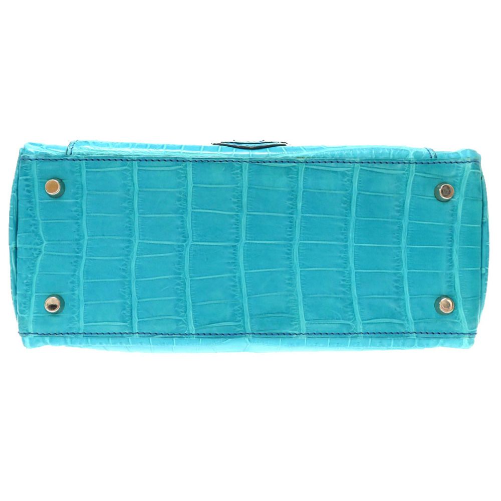 ルシアン ペラフィネ クロコダイル ブルー スカル ミニボストンバッグ