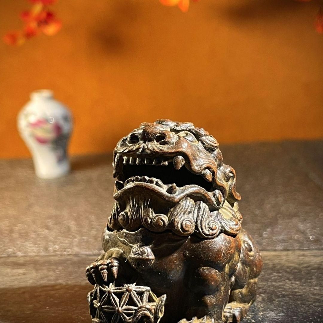 銅製 香炉 獣頭三足香炉 室内 仏堂 茶道 薫炉 工芸品 置物 銅製 香炉