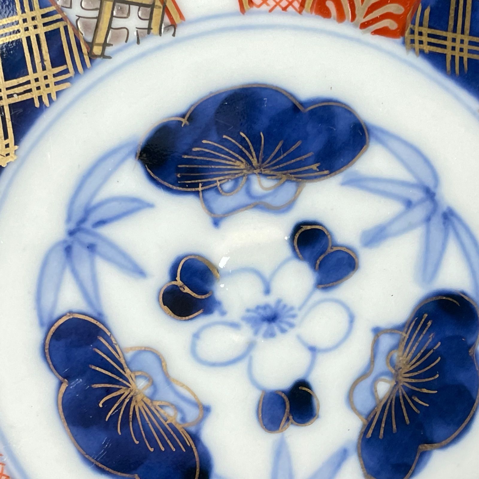 587 錦手 松竹梅 鶴 2024 古伊万里 伊万里焼 骨董 アンティーク 7寸皿