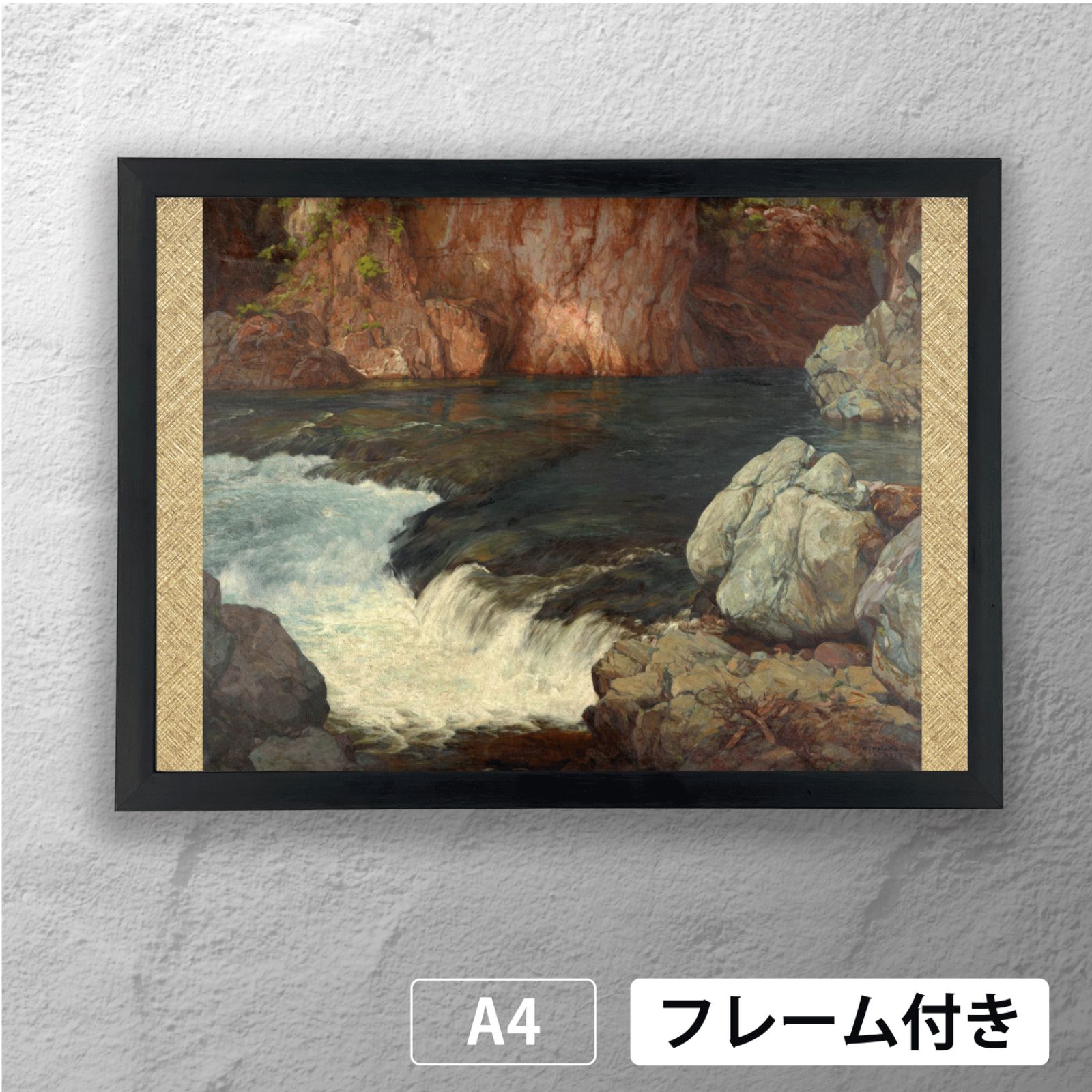 真作/佐々木美山/月下猛虎図/絹表装/布袋屋掛軸HC-475