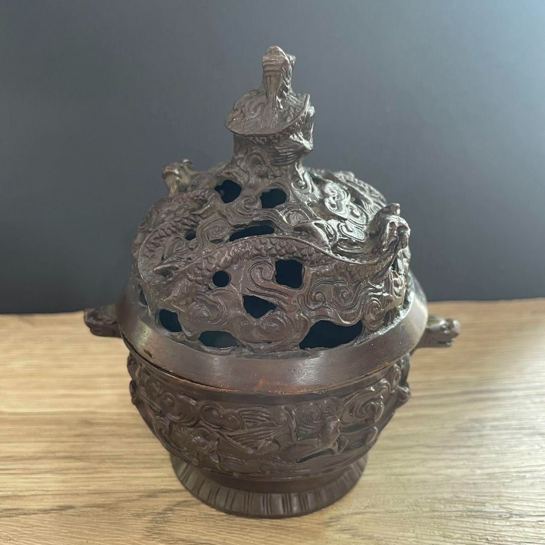 銅製 蘇工 宮灯 燭台 薫香炉 香道具 装飾品 工芸品 美術品 置物 銅製