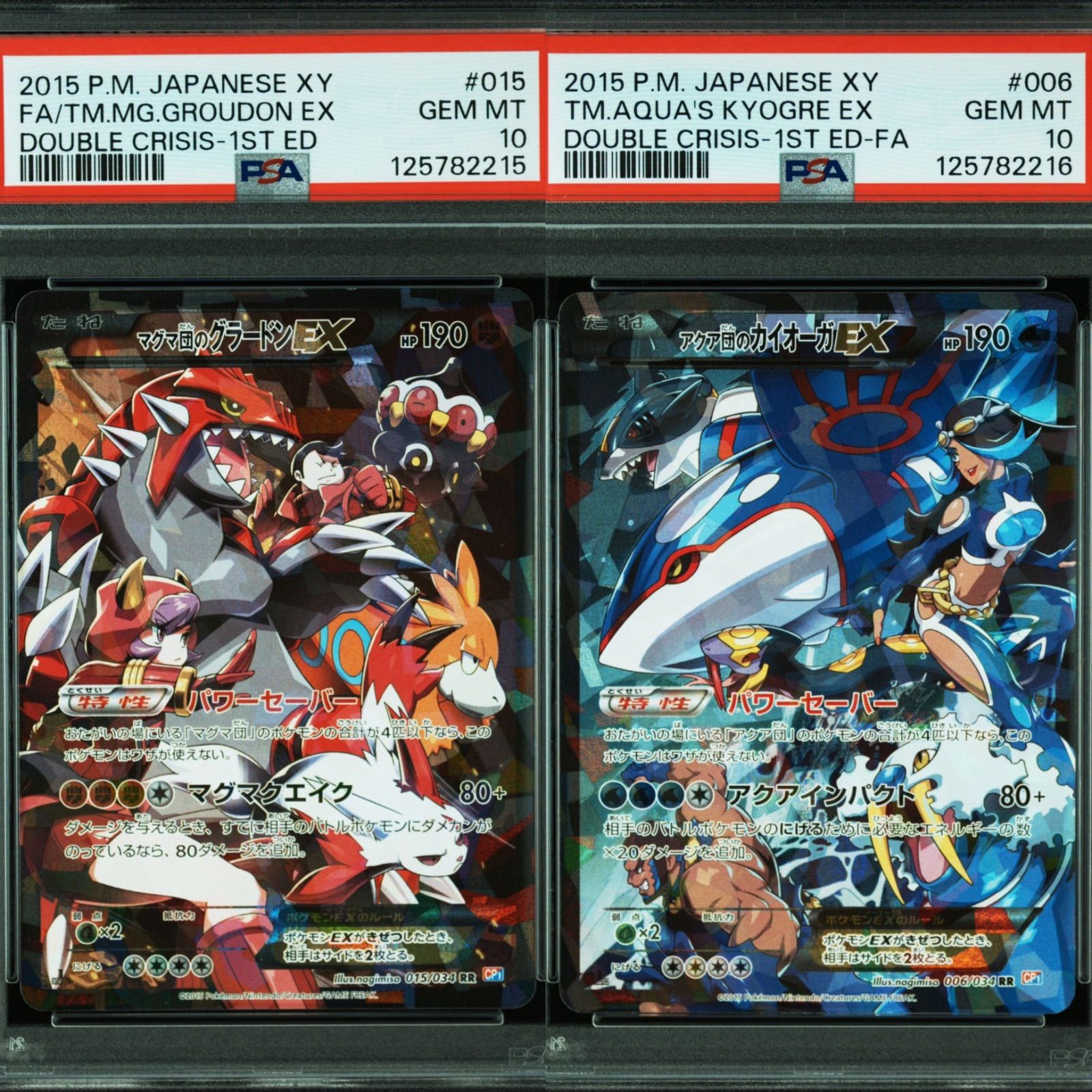 マグマ団のグラードンEX アクア団のカイオーガ マグマ団のグラードンと