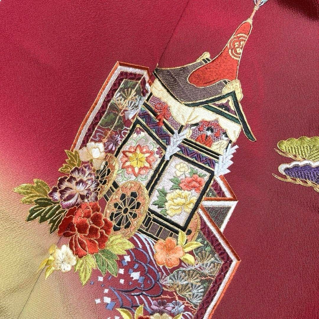 振袖 刺繍 牡丹 桜花 菊花 花吹雪 成人式 晴れの日 着物 075a p