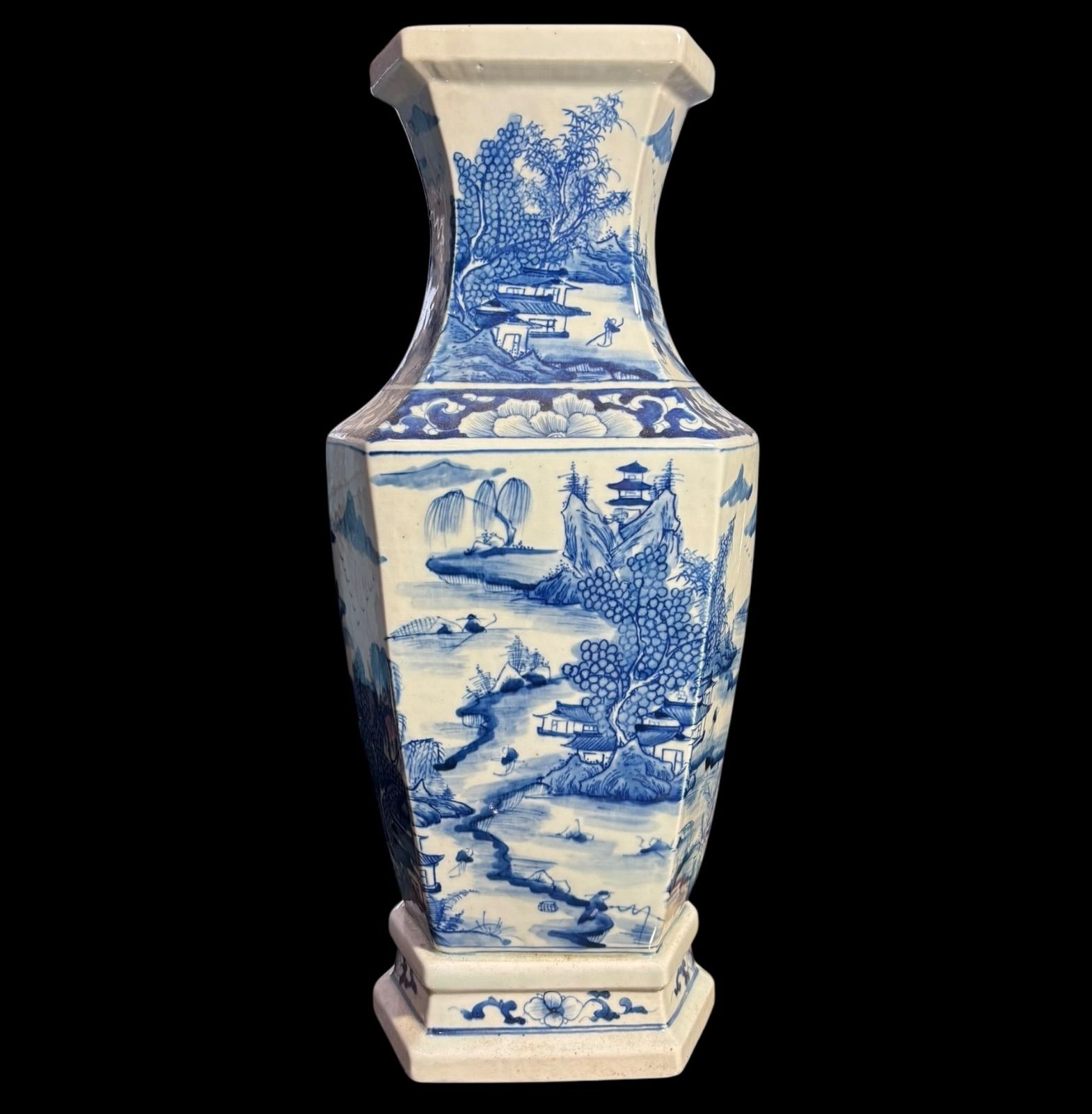 染付雙耳小壺 大清乾隆年製 清花瓶 箱付 中國