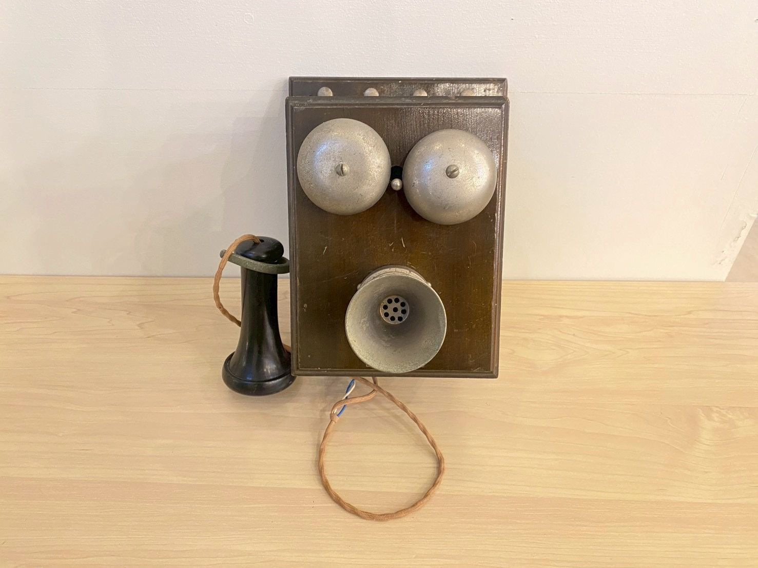 □昭和レトロ 電話機 デルビル 手回し式 デルビル電話機 デルビル磁石