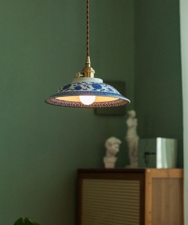 至高のコレクション】 風雅なる藍彩（らんさい）景徳鎮青花の吊り灯