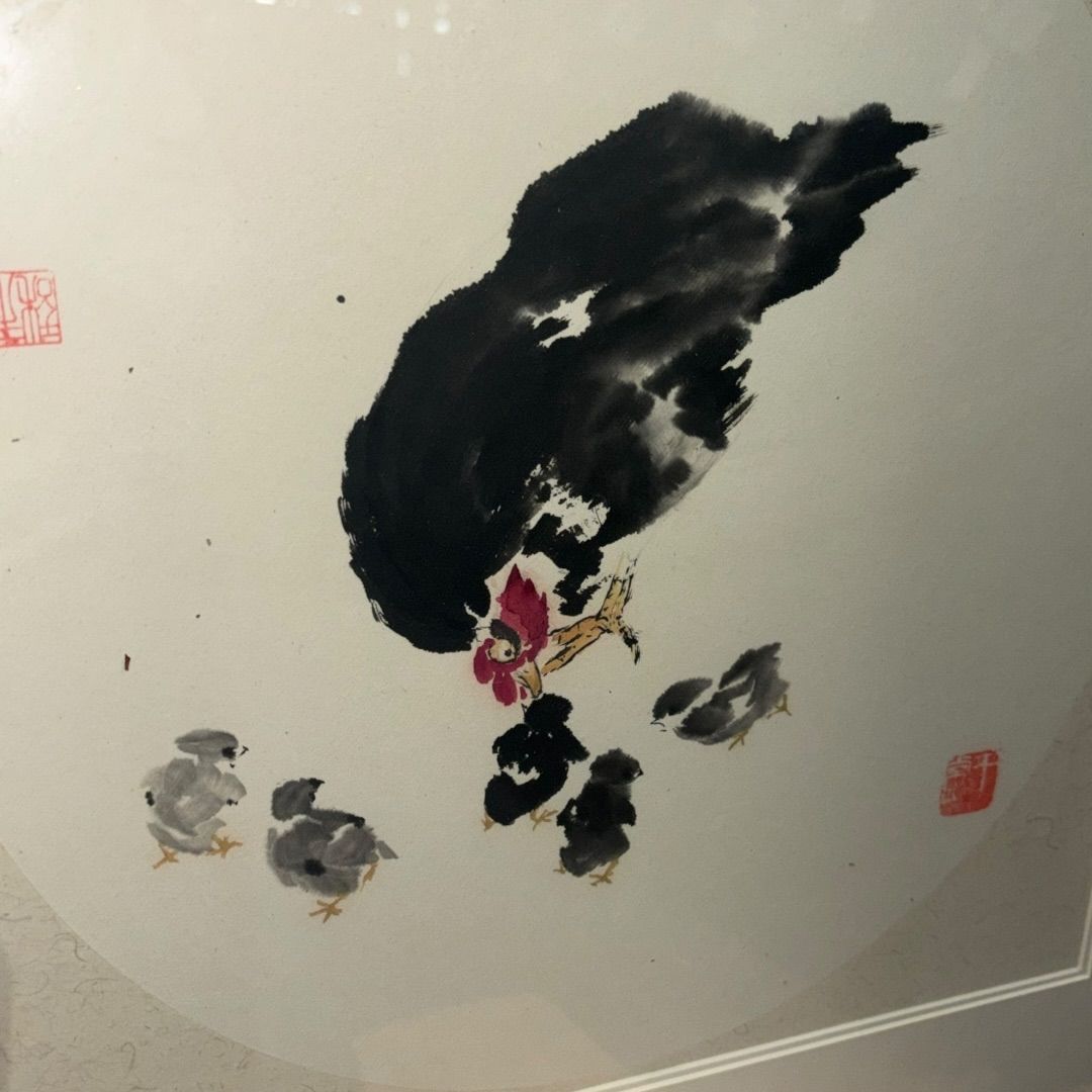 鈴木啓處筆 花鳥圖 紙本肉筆 掛軸 送料込み251029 鈴木啓處筆 花鳥圖