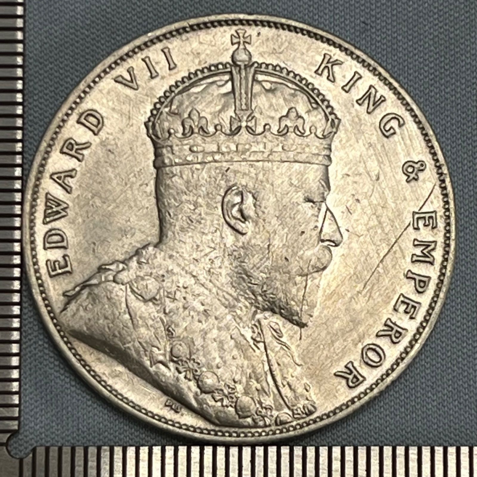 1ドル 稀少！1904年 イギリス領海峡植民地 エドワード七世の国王 壹