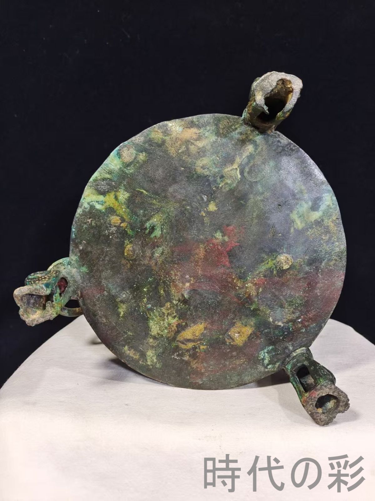 中国古美術【三鳳貯貝倉】漢代青銅銘文器皿 礼器 盛食器 古美術 骨董