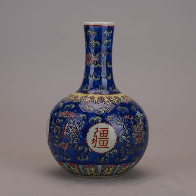 清代乾隆粉彩花鳥花瓶 景徳鎮 陶磁器 装飾品 現代工芸品美術品 置物 清