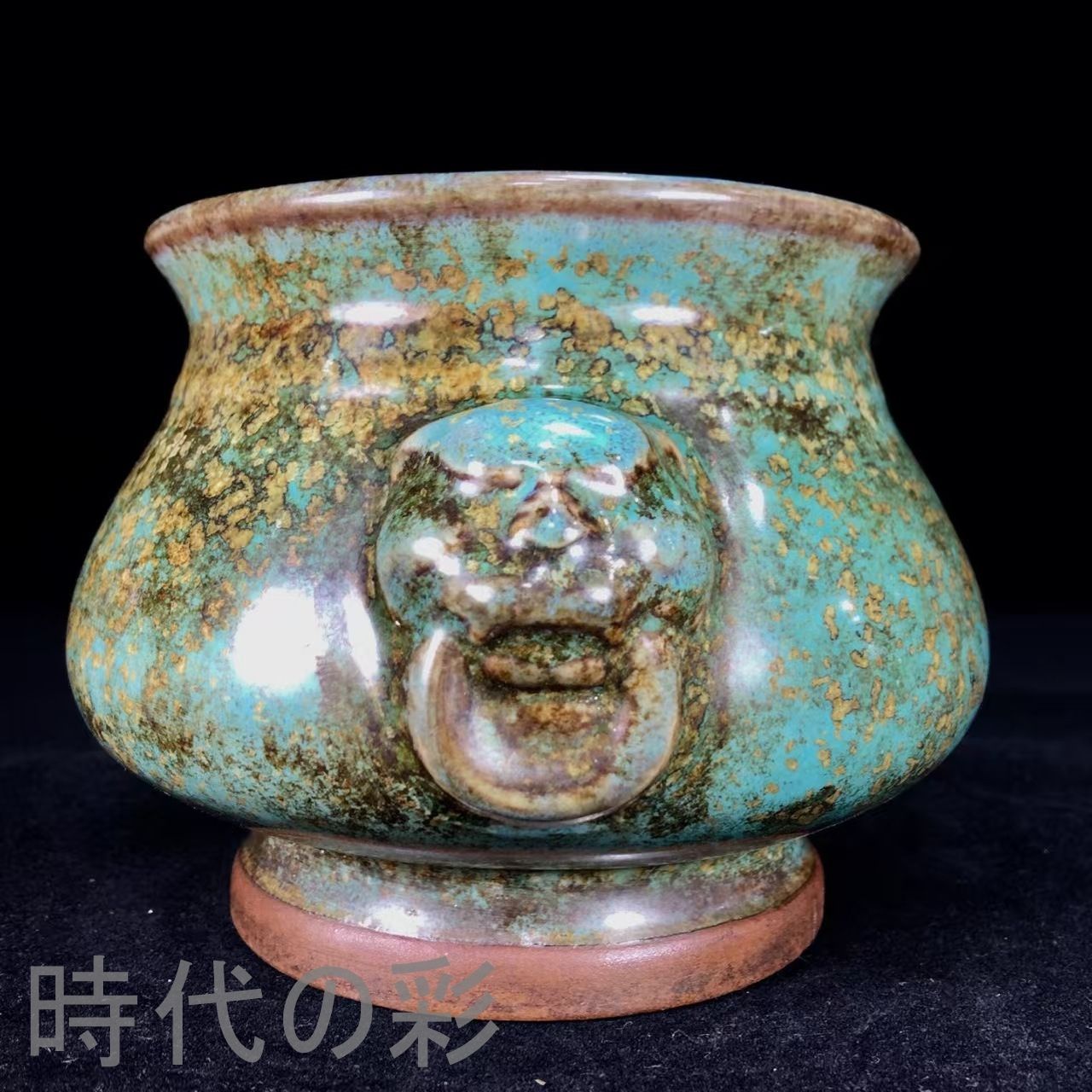 旧家蔵中国骨董【 鈞磁窯変香炉】古くから中国で愛用されてる陶磁名品