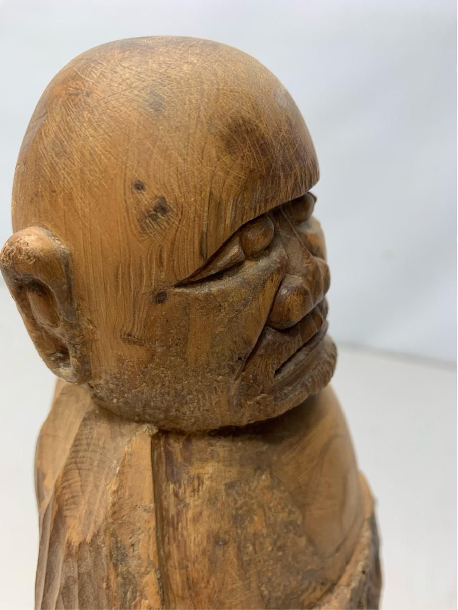 貴重】一刀彫 達磨大師 木彫り アンティーク ヴィンテージ 縁起物