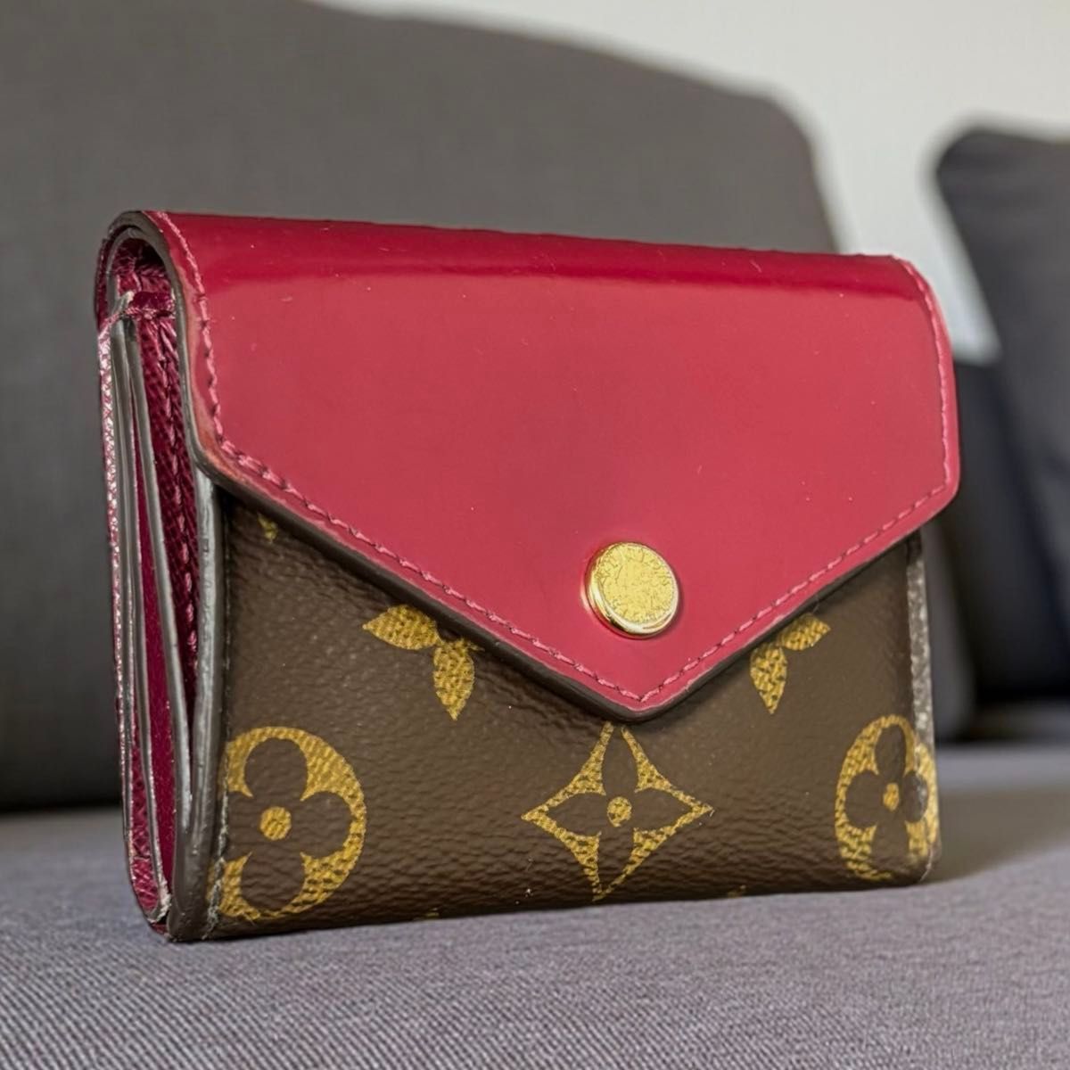 LOUIS VUITTON レッド 三つ折り財布 レッド VUITTON 三つ折り財布 ルイ