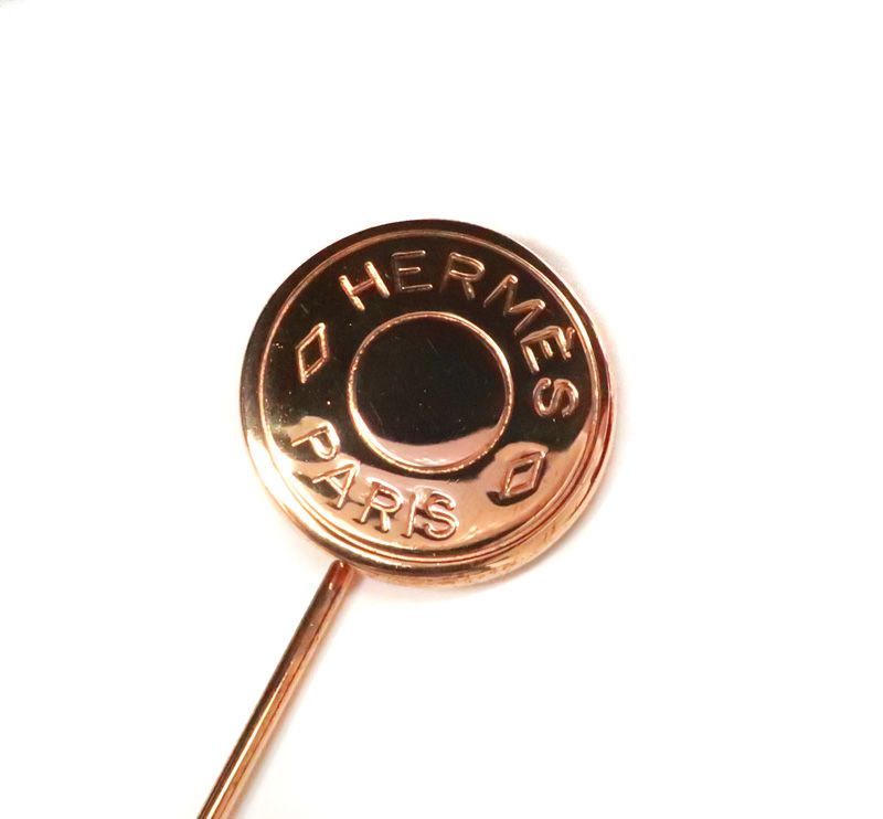 美品 節約 HERMES エルメス ピンブローチ セリエ ゴールドカラー