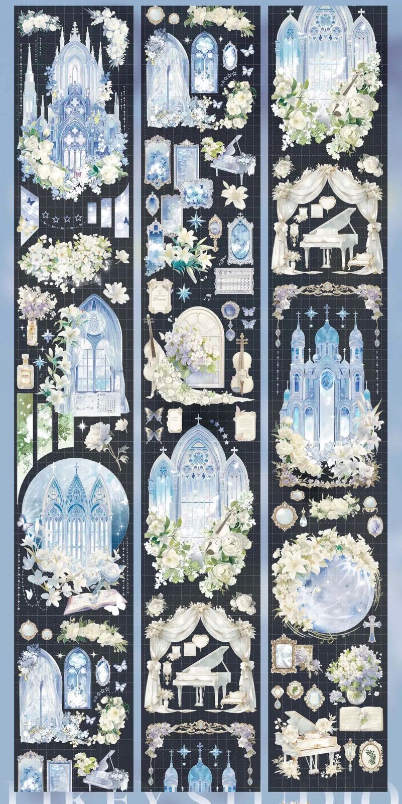 8232】海外 マステ 5m巻売り 貝殻光マスキングテープ 星月 8232】海外