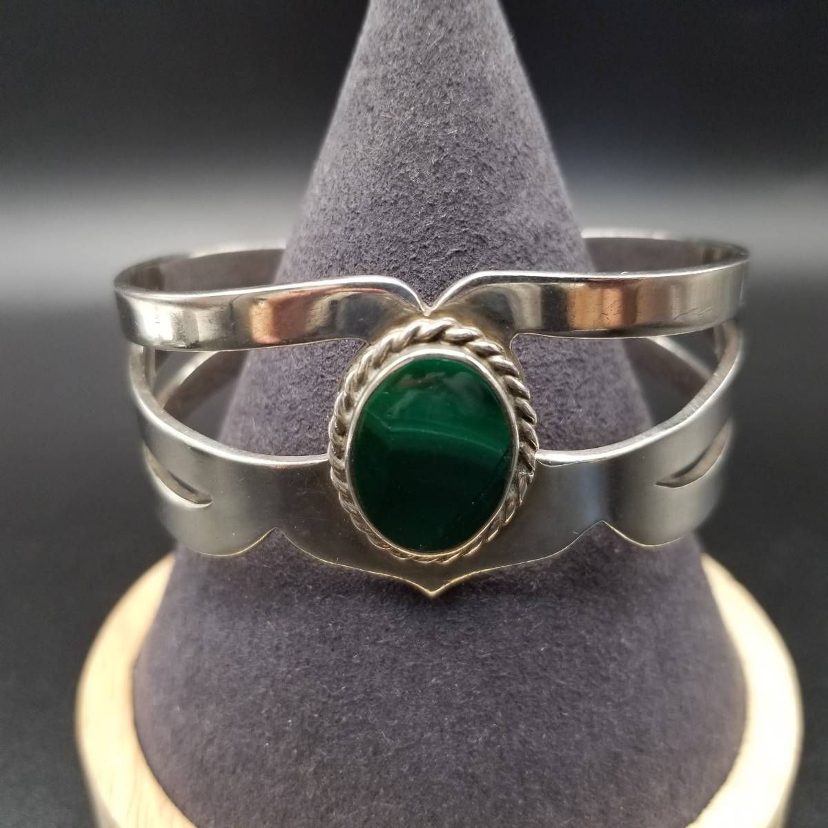 メキシコ 925 シルバー マラカイトカラー オーバルチェーン