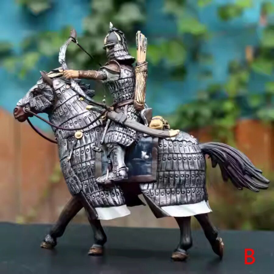 送料無料】1:18 3.75inch 古代兵士 フィギュア モンゴル騎兵 人馬