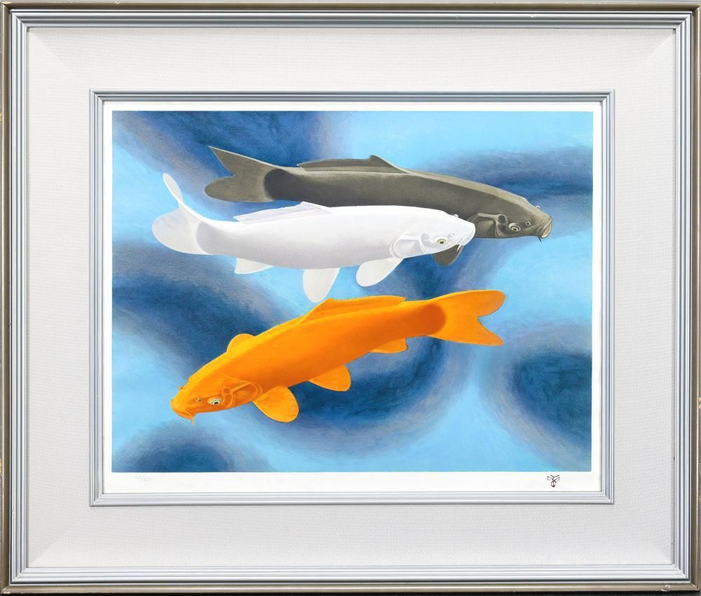 □①杉山寧 紅薔薇 リトグラフ 直筆サイン 印章有り □杉山寧 【鯉＜瀅＞（