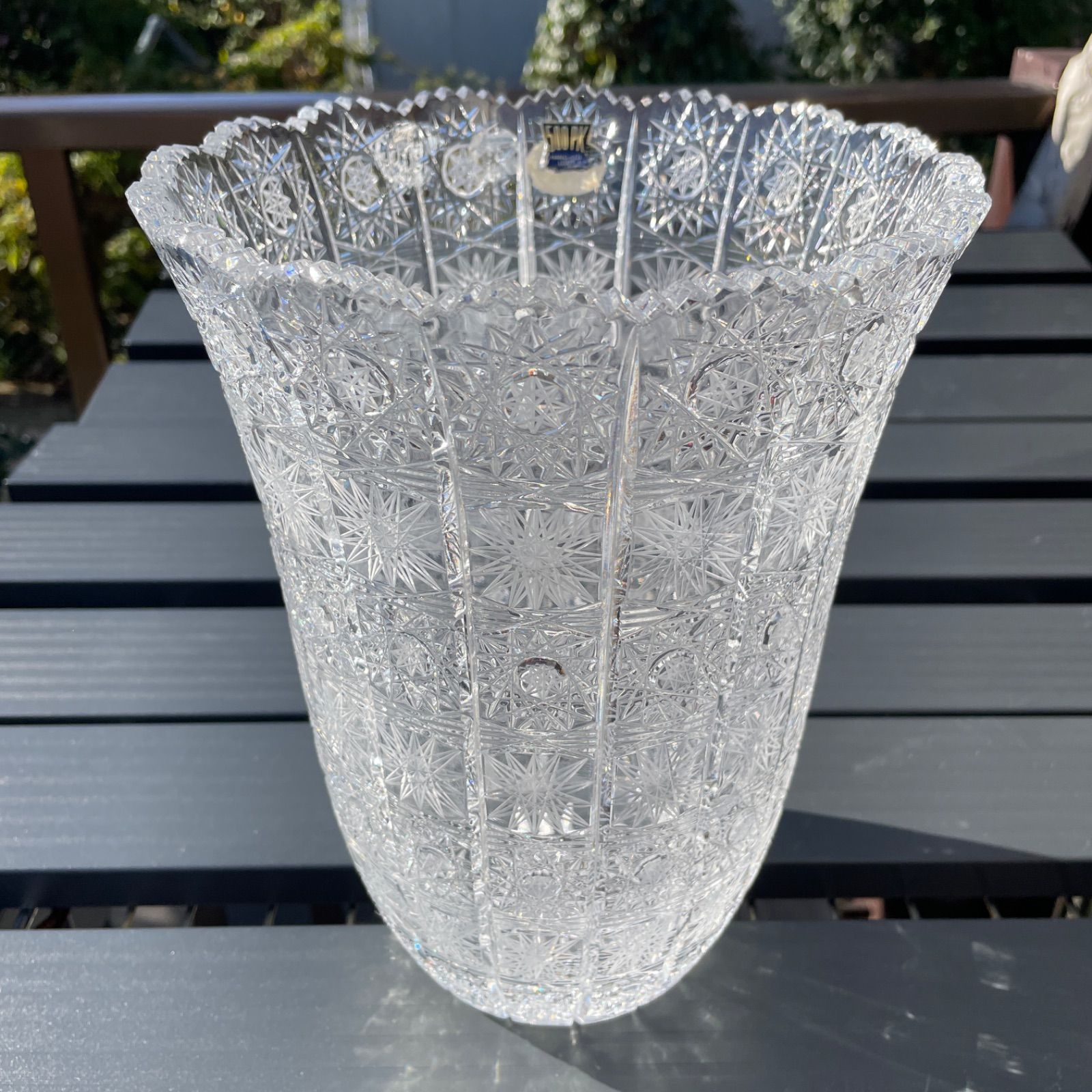 ボヘミア クリスタルガラス 花瓶 トルコ製 箱付き ボヘミア クリスタル