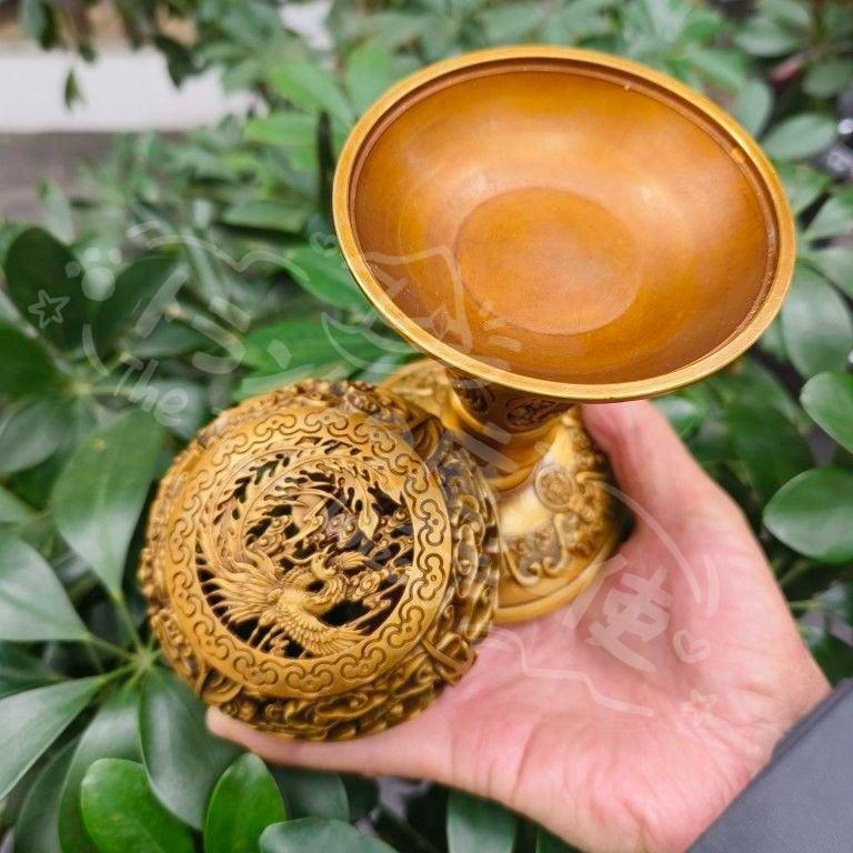 新年ギフト銅製 透かし彫り双鳳香炉 灯籠薫香炉 香道具 装飾品 購入