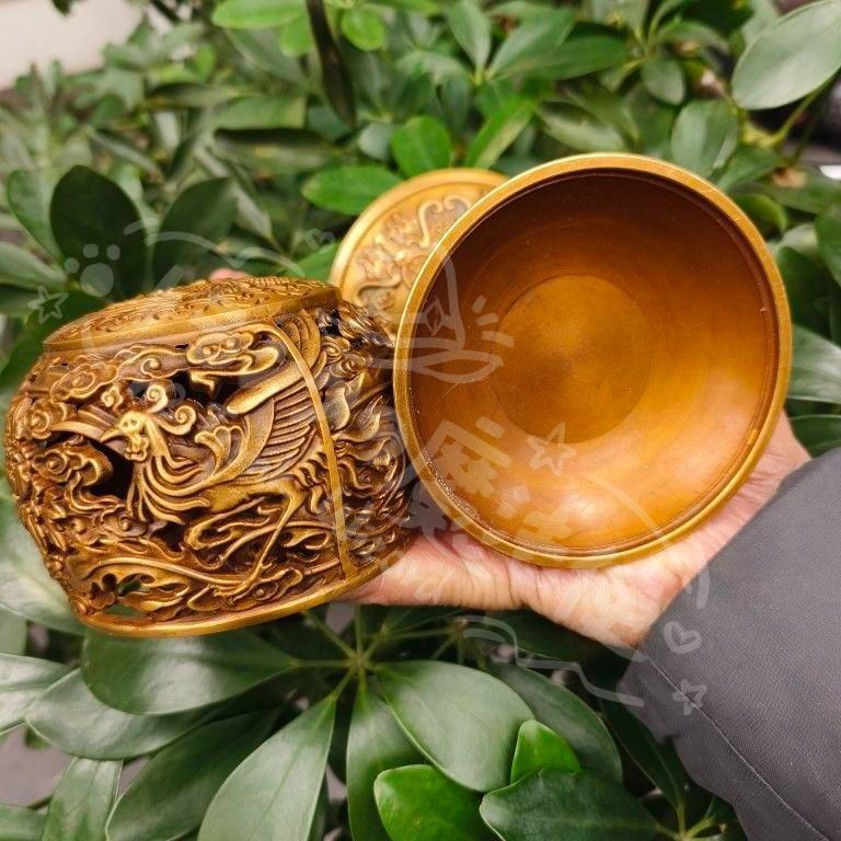 新年ギフト銅製 透かし彫り双鳳香炉 灯籠薫香炉 香道具 装飾品 購入