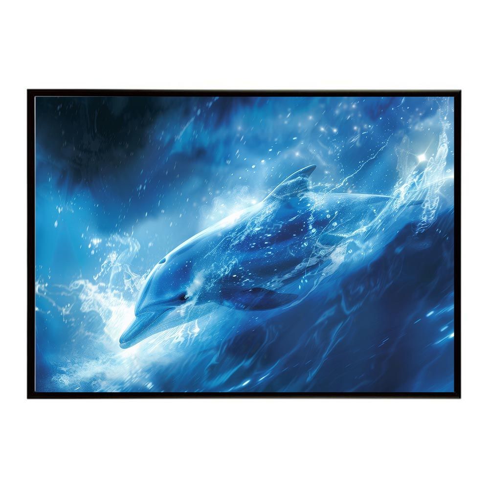 A1サイズ（約59x84cm）】【lh-poster-5989】イルカ 海 ブルー