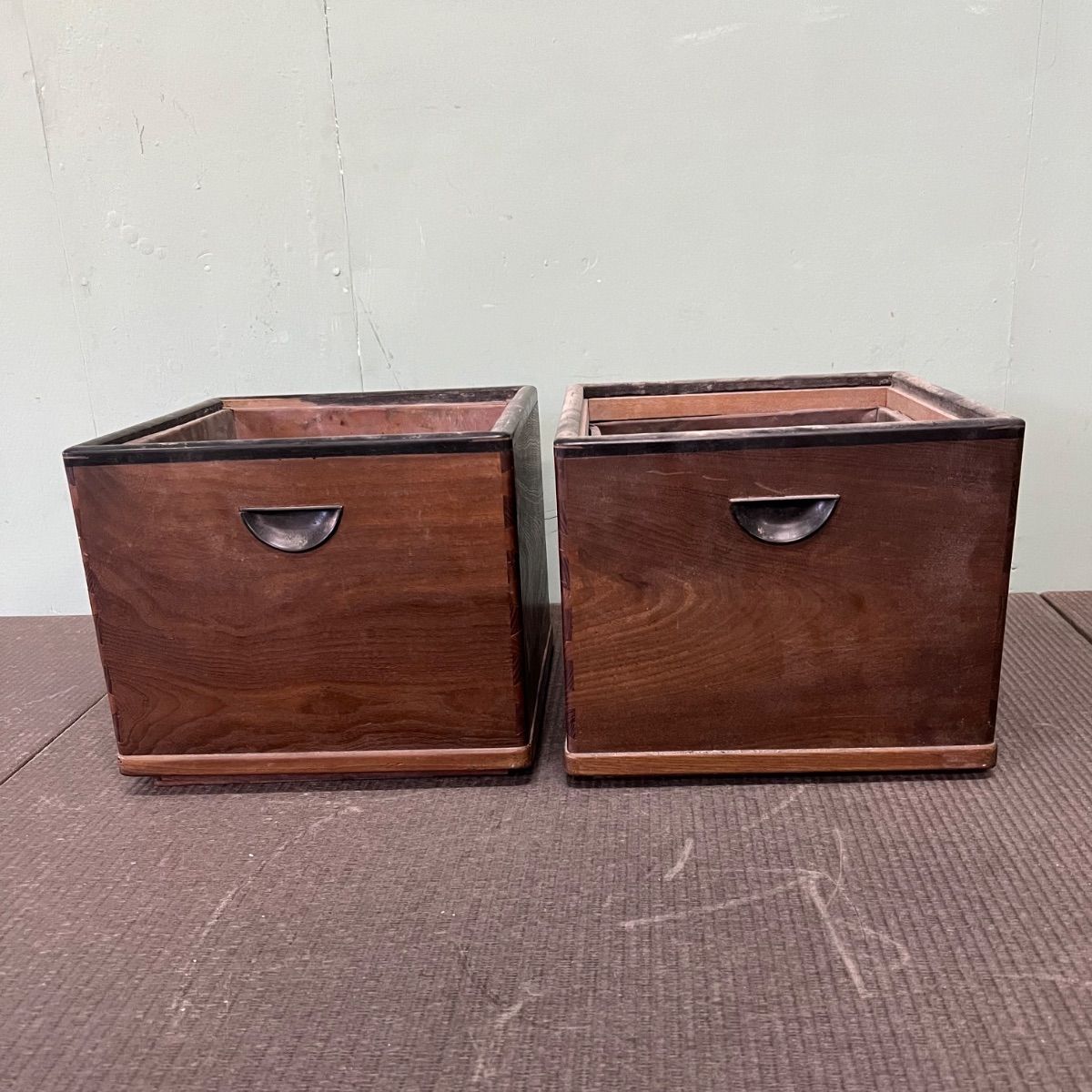 ⭐︎ 昭和 レトロ 木製 火鉢 2個 2024 セット 古民家 古民具 古道具 当時