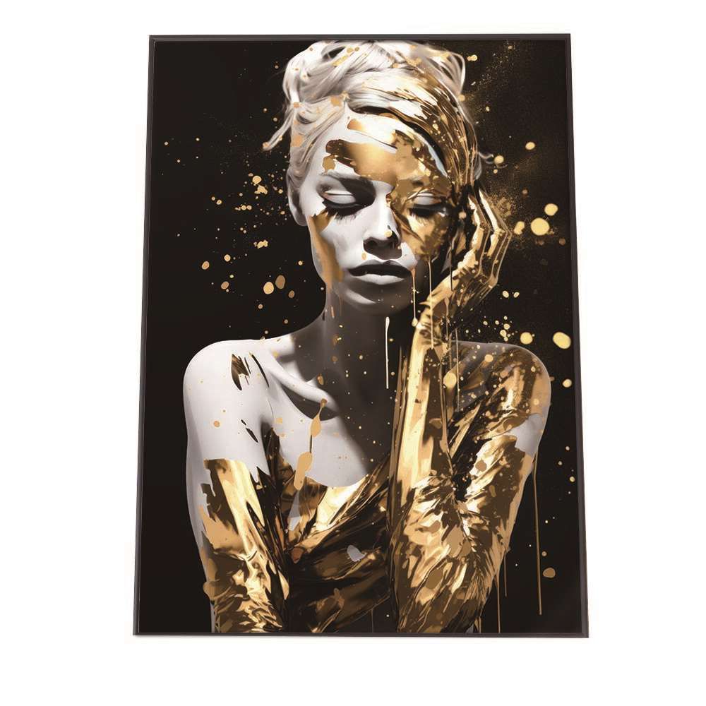 現代アート】絵画 女性シルエットポスター BIG SIZE ゴールドフレーム