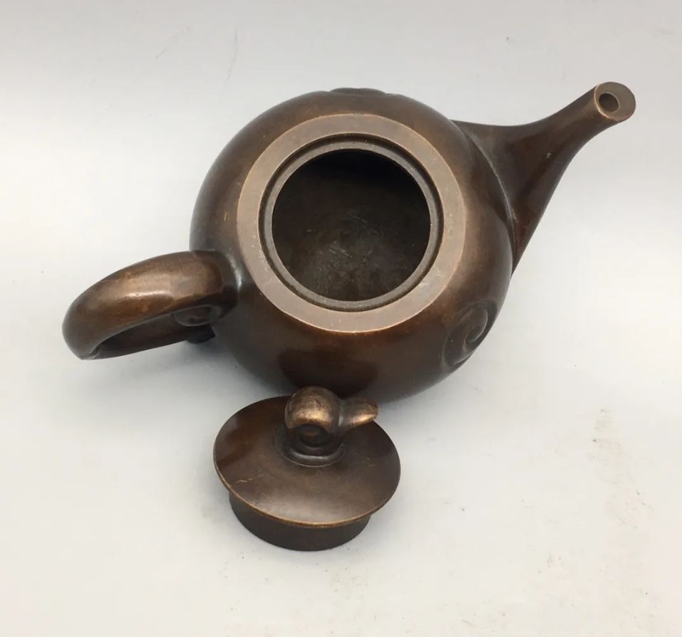 売れ筋 銅器 祥雲茶壺 酒壺 茶道具 煎茶器 工芸品 置物 中国茶器 粉彩