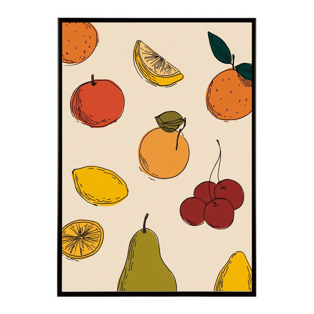 A3サイズ（約30×42cm）】【lm-poster-2131】【フレーム付き】フルーツ