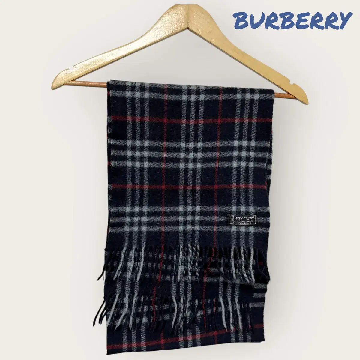 BURBERRY バーバリー ネイビー ノヴァチェック ラムウール マフラー