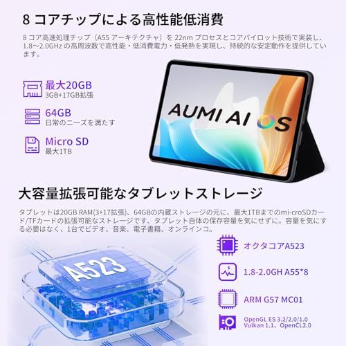 FUNSEDY タブレット 10インチ android 15 wi-fiモデル】 最高 20GB+