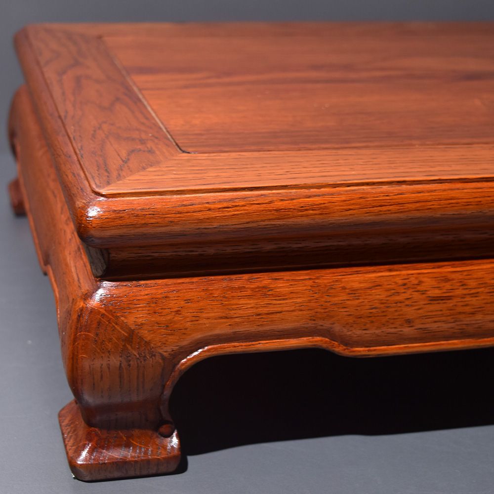 唐木 花梨 栽台 花台 香炉台 平卓 木工 工芸品 ディスプレイ 横幅:約