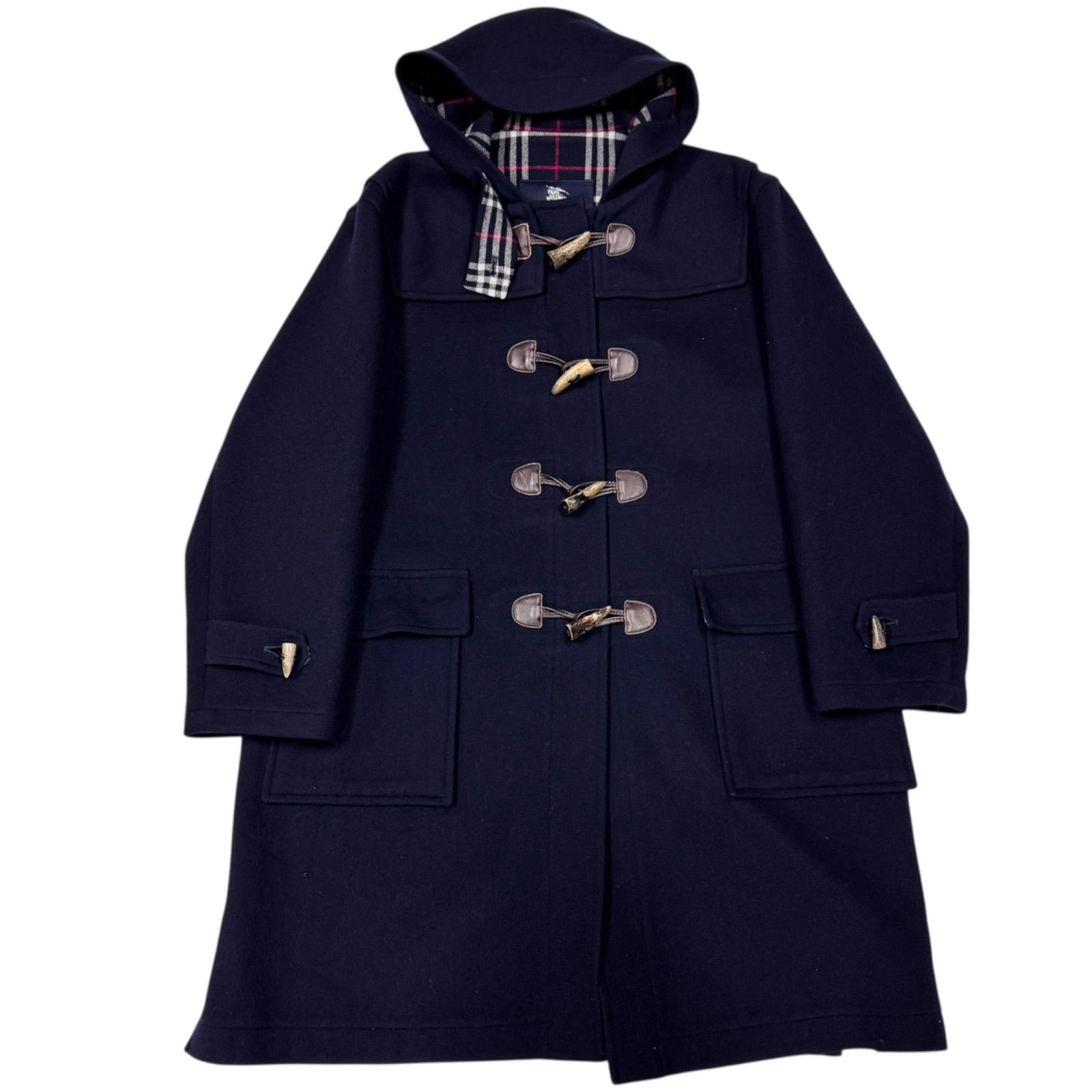 カシミヤ】バーバリーズ ダッフルコート ネイビー ウール 紺 ノバ