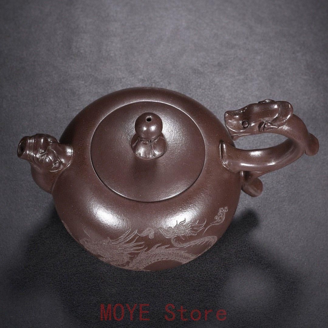 中国宜興 紫砂壷 茶壷 配送 原鉱紫泥 遊竜戯珠紫砂壷gy1216