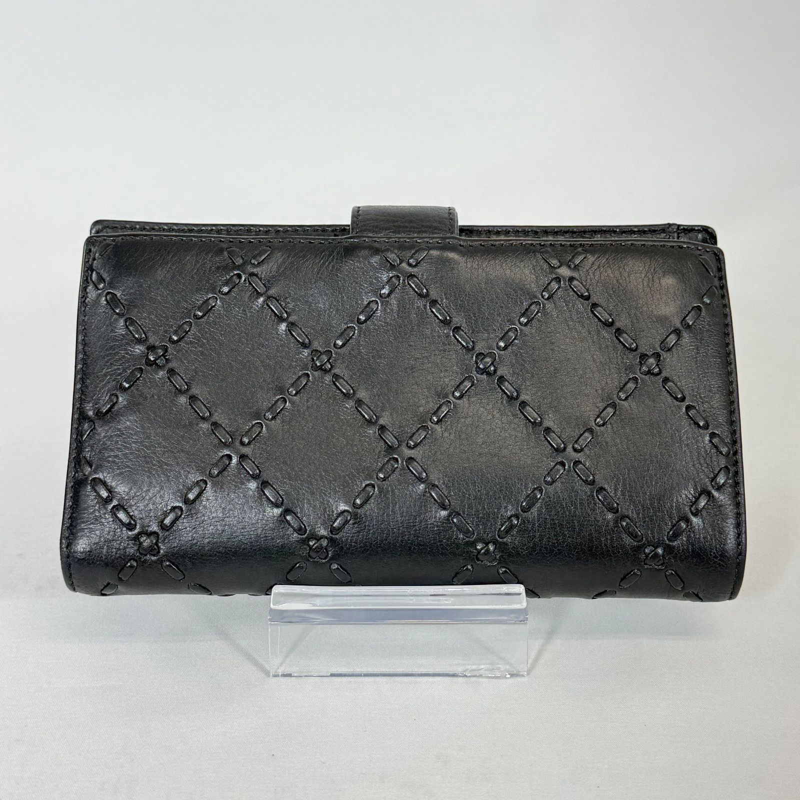 シャネル ビコローレ マトラッセ ラムスキン 二つ折り 財布 ココマーク