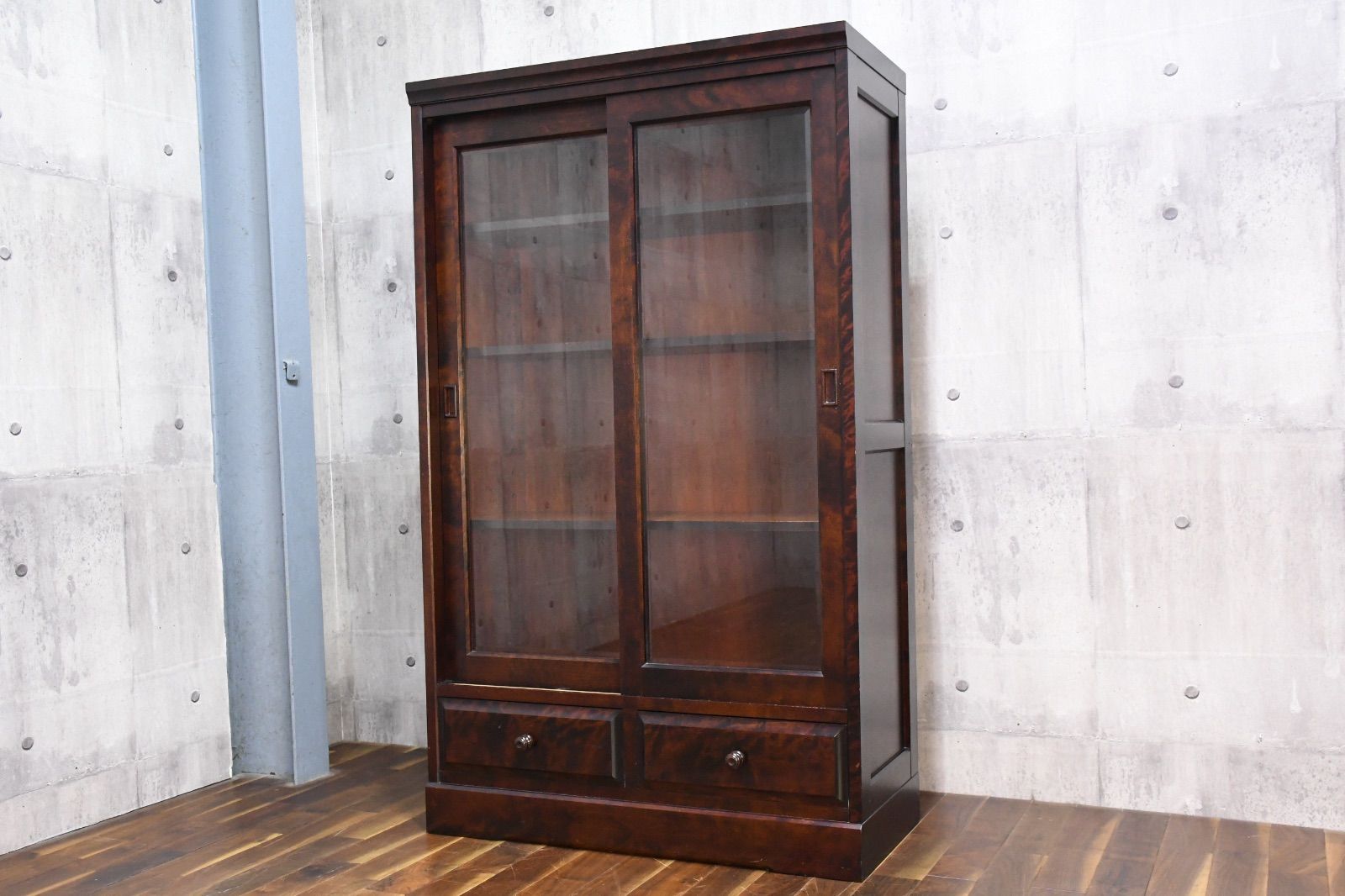 値下げ中✨】北海道民芸 樺 樺材 無垢 本棚 書棚 キャビネット 書斎