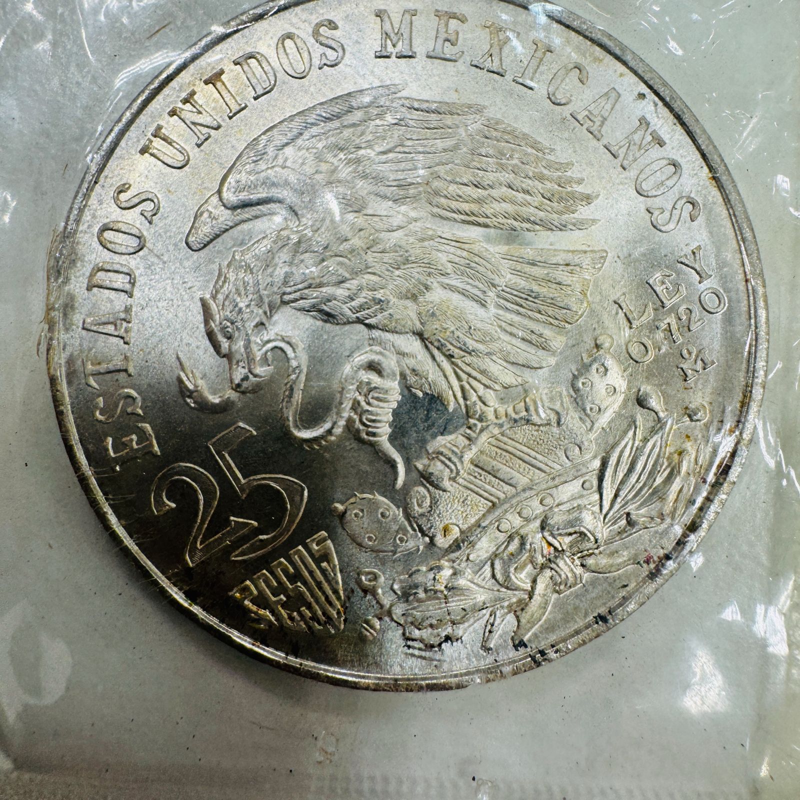 メキシコオリンピック25ペソ銀貨 タイプ2 1968年 メキシコ造幣局 S7-2F