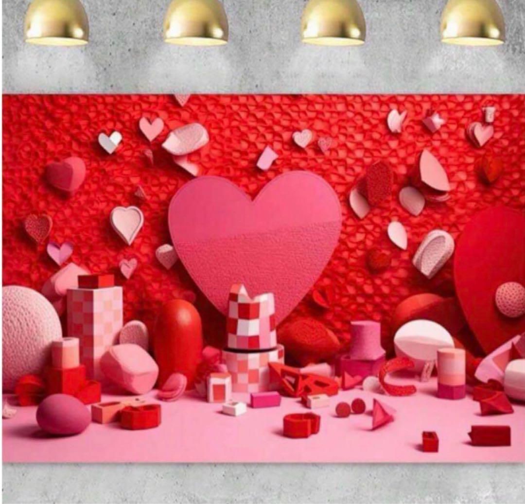 タペストリー 背景布 バレンタイン パーティー ハート 壁掛け 模様替え