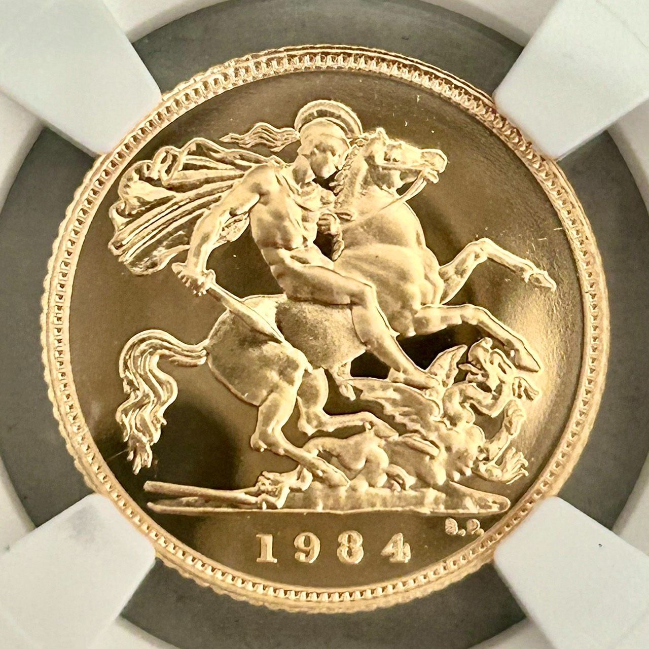 NGC 準最高鑑定☆1984年イギリス 1/2ソブリン (half Sovereign