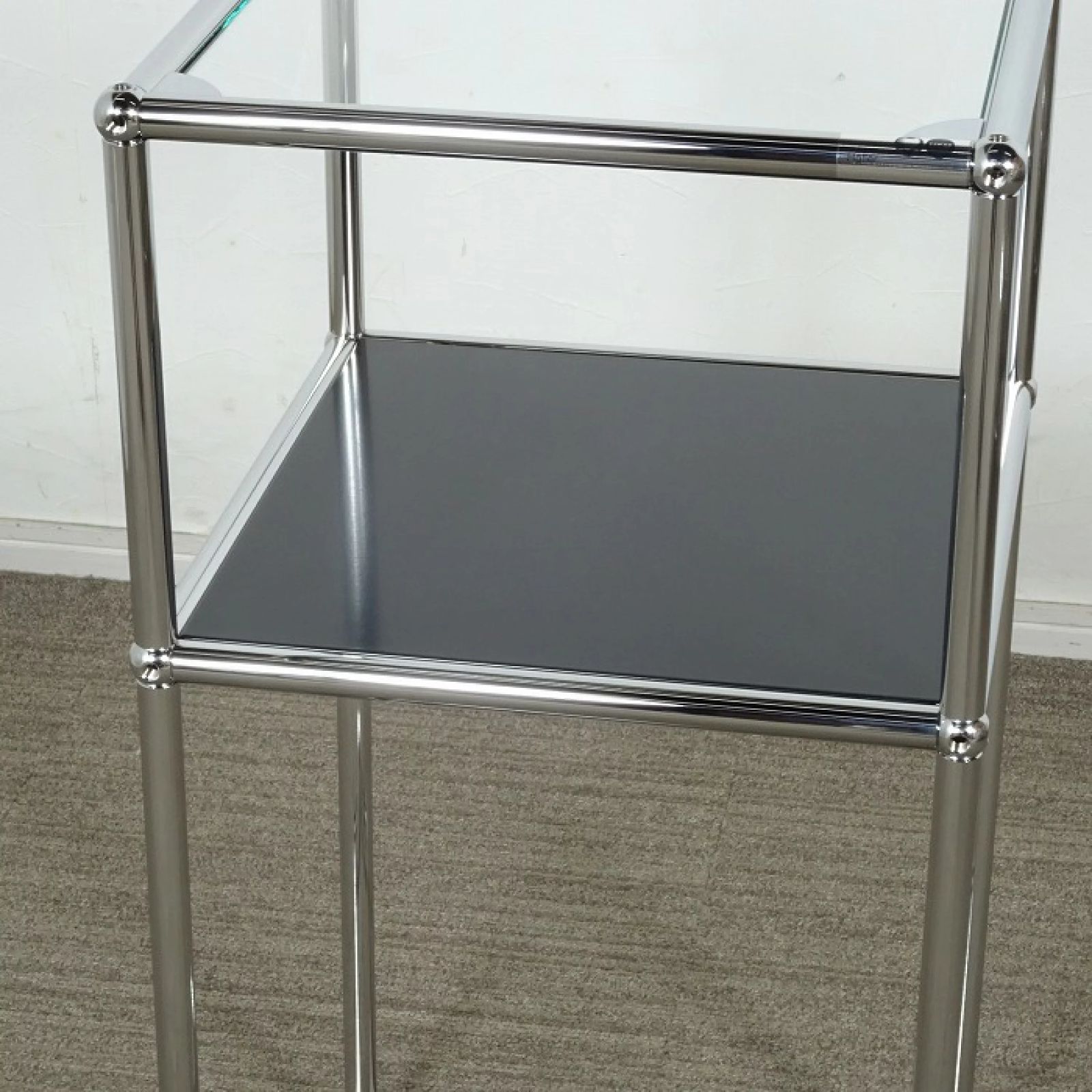 USM Haller テレフォンスタンド 電話台 W373 ガラス クローム