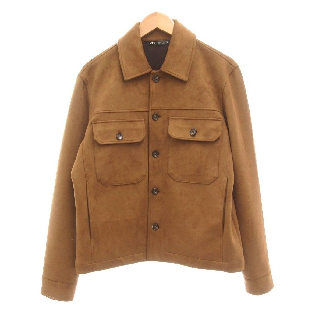 ZARA ザラ フェイクスエード トラッカージャケット ブラウン Lサイズ