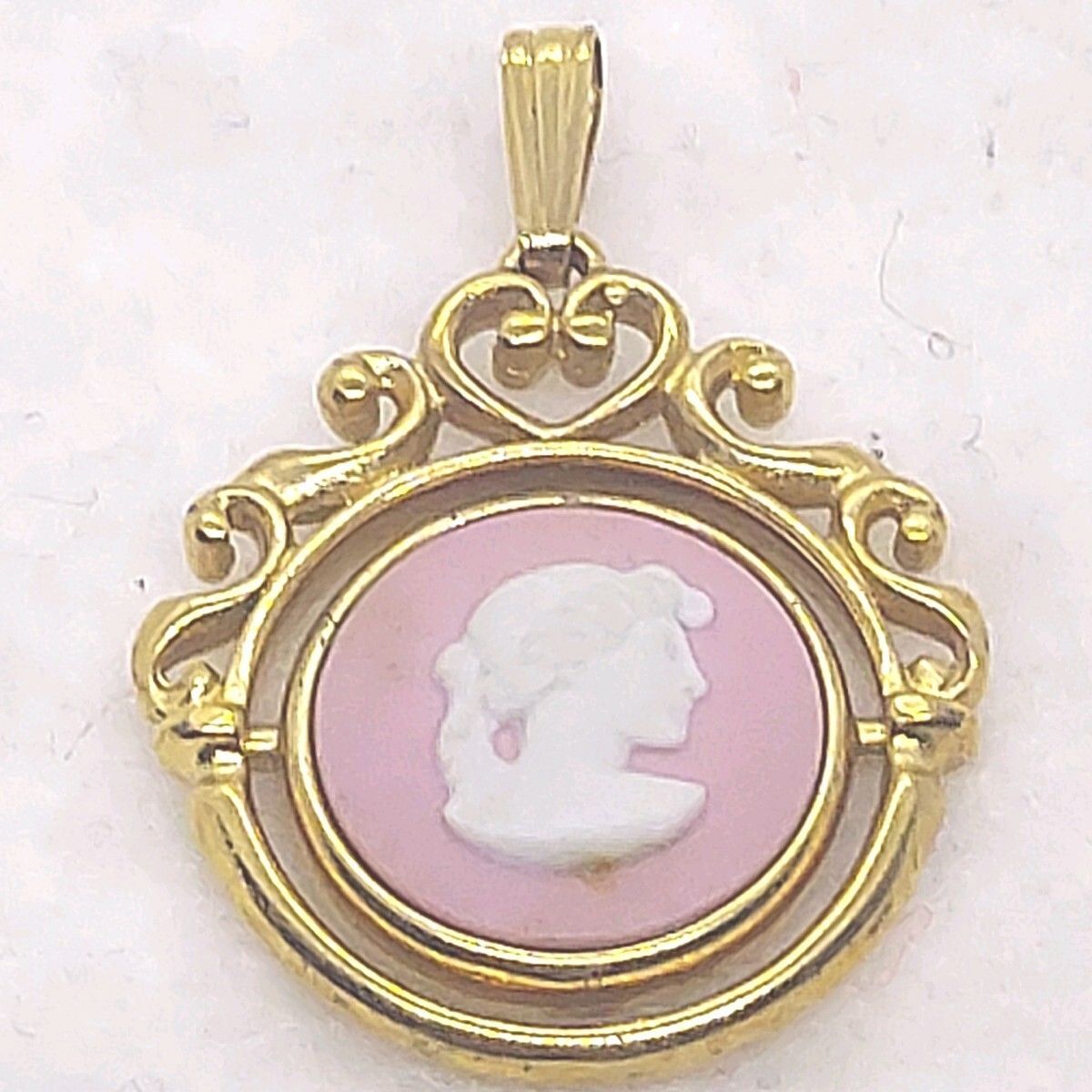 ウェッジウッド ジャスパー カメオ ペンダントトップ ピンク WEDGWOOD